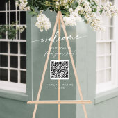 Boho Clear QR Code Acrylique Mariage Seing Chart