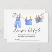 Boho Clothes Daiper Raffle pour carte baby shower (Devant / Derrière)