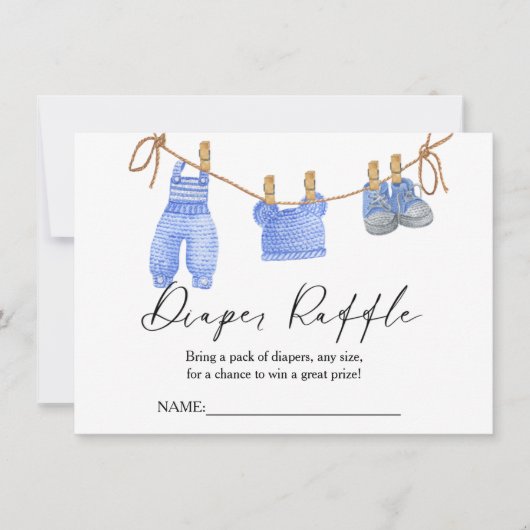 Boho Clothes Daiper Raffle pour carte baby shower (Devant)