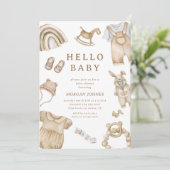 Boho Clothes Nursery baby shower invitation (Debout devant)