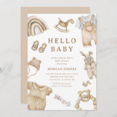 Boho Clothes Nursery baby shower invitation (Devant / Derrière)