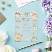 Boho Clothes Nursery Nesting Party Acryl Uitnodigingen (Insitu (Huwelijk))