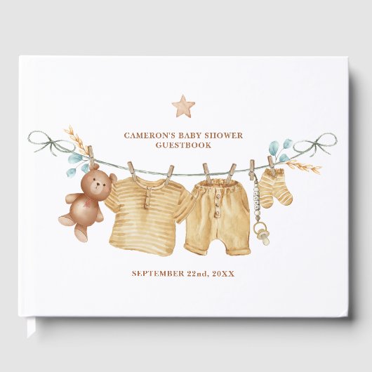 Boho Clothesline Baby shower Livre d'or (Recto)