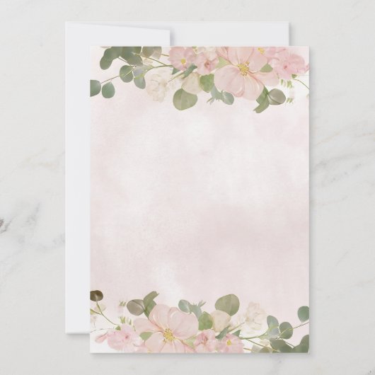 Boho Clothesline bloemenmeisje Baby shower Kaart (Achterkant)