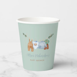 Boho Clothesline Boy Pastel Green Paper cup Papieren Bekers