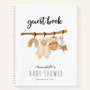 Boho Clothesline Girl Baby shower Guest Book Notitieboek
