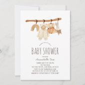 Boho Clothesline Girl Baby shower Invitation (Devant)