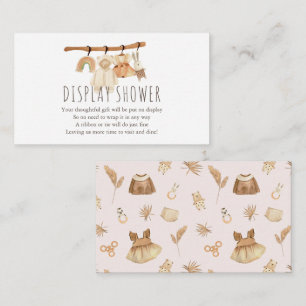 Boho Clothesline Girl Display Shower Informatiekaartje