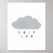 Boho Cloud Neutral Nursery Decor Poster (Voorkant)