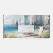 Boho Coastal Cliffs Wildflower Beach Art (Clavier et souris)