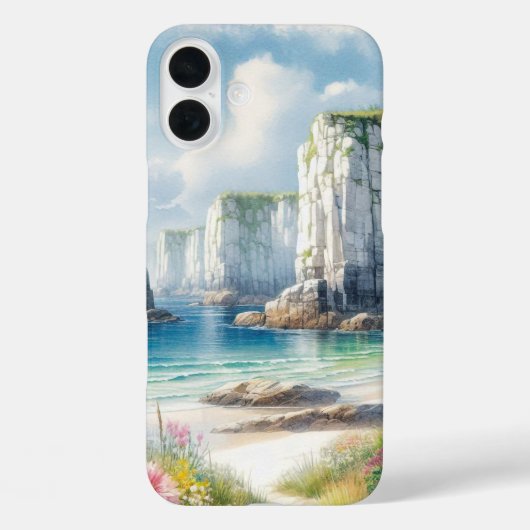 Boho Coastal Cliffs Wildflower Beach Art Case-Mate iPhone Case (Achterkant)
