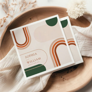 Boho Coctail Napkins met abstracte boogvormen Servet