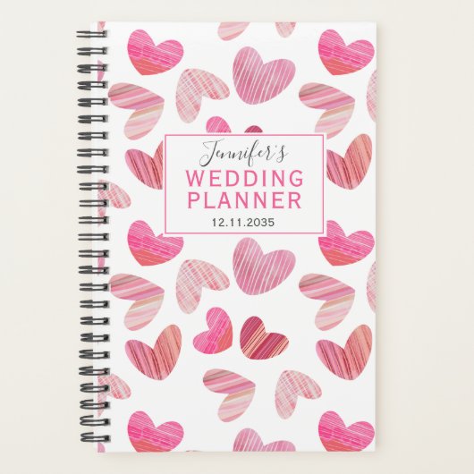 Boho Coeur rose sur tout le Wedding planner Motif (Devant)