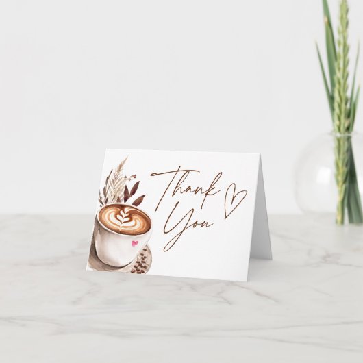 Boho Coffee Bruidsdiner Bedankkaart (Voorkant)