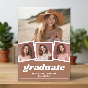 Boho Color Graduation Party met 4 foto's Kaart