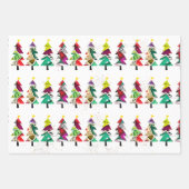 Boho coloré arbres de Noël Motif 3 feuilles (Devant)