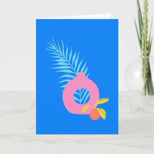 Boho coloré Botanical Fruit Art en bleu (Devant)