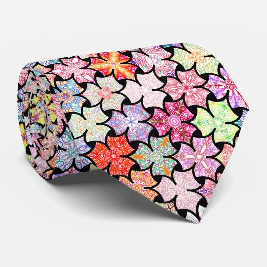 Boho coloré Mandala Motif Cravate (Roulé)