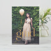 Boho coloré Motif Photo Graduation Invitation (Debout devant)