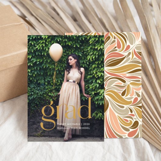 Boho coloré Motif Photo Graduation Invitation