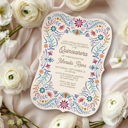 Boho coloré photo Quinceanera Invitation