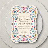 Boho coloré photo Quinceanera Invitation