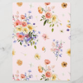 Boho Colorful Fleur sauvage menu Mariage (Dos)