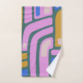 Boho Colorful Moderne Formes Abstrait Motif (Serviette à main)