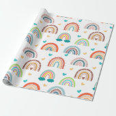 Boho Colorful Rainbows Cadeaupapier (Uitgerold)