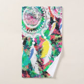 Boho Colorful Tribal Abstracte Kunst Bad Handdoek (Handdoek)