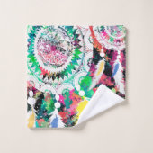 Boho Colorful Tribal Abstracte Kunst Bad Handdoek (Wasdoekje)