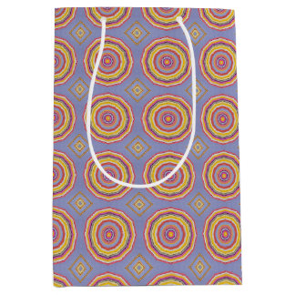 Boho Concentrische Cirkels Patroon Inpakpapier Medium Cadeauzakje