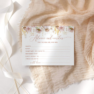 Boho conseils floraux et souhaits carte de douche 