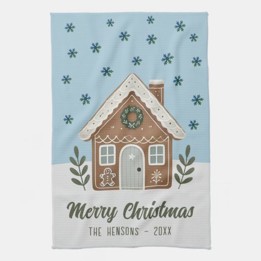 Boho Cookie House Snowflakes Familie Theedoek (Verticaal)