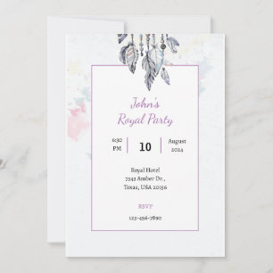 Boho cool aquarelle carte d'invitation