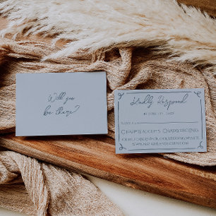 Boho Cool Marina Blue Frame Fantaisie Mariage RSVP