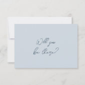 Boho Cool Marina Blue Frame QR Code Wedding  RSVP Kaartje (Achterkant)