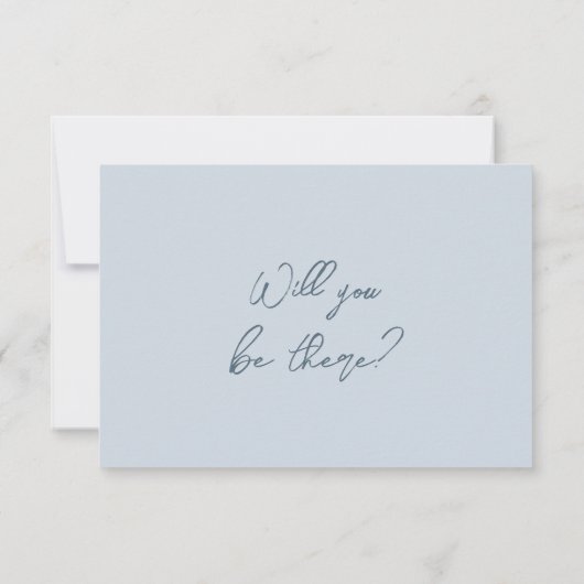 Boho Cool Marina Blue Frame Whimsy Wedding RSVP (Dos)