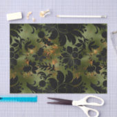 Boho Copper Black Green Floral Tissuepapier (Craft)