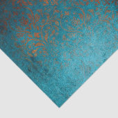 Boho Copper Blue Damask Grunge Tissuepapier (Detail)