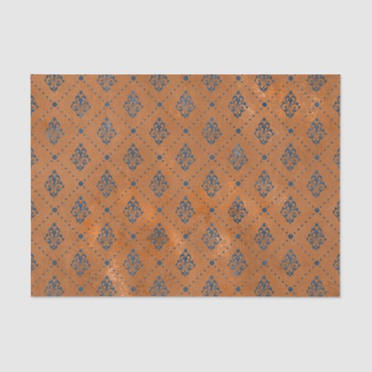 Boho Copper Blue Graphic Deco Tissuepapier (Voorkant)