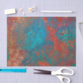 Boho Copper Blue Oranje Red Grunge Tissuepapier (Craft)
