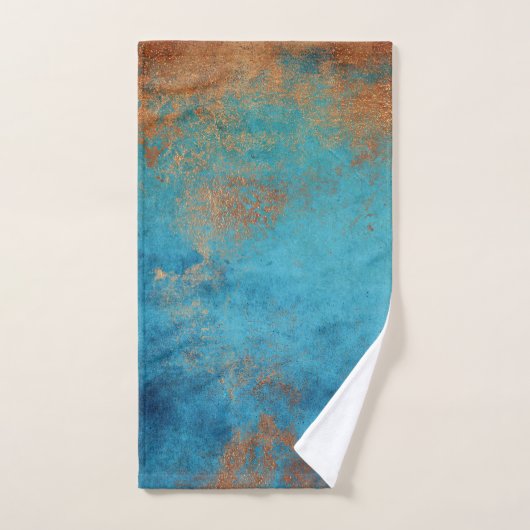 Boho Copper Blue Rustic Handdoek (Handdoek)