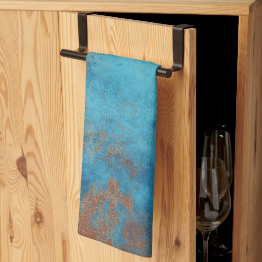 Boho Copper Blue Rustic Theedoek (Derde Gevouwen)