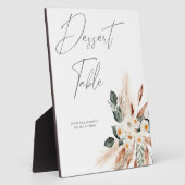 Boho Copper Pampas & Beige Bloemen Dessert Tafel Fotoplaat (Zijkant)