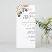 Boho Copper Pampas Floral Ceremony Programme Programma (Staand voorkant)