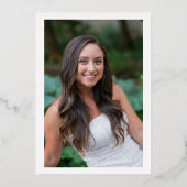 Boho Copper Pampas Floral & Photo Graduparty Folie Uitnodiging (Achterkant)