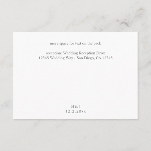 Boho Copper Pampas Gras & Bloemen Bruiloft Details Informatiekaartje (Achterkant)