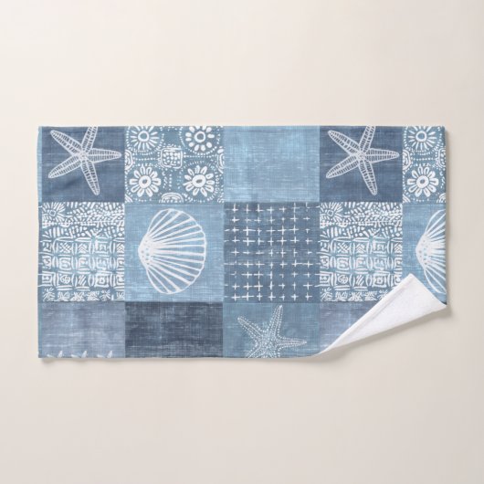 Boho Côtier Bleu (Serviette à main)