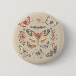 Boho Cottagecore Monarch Butterfly Ronde Button 5,7 Cm